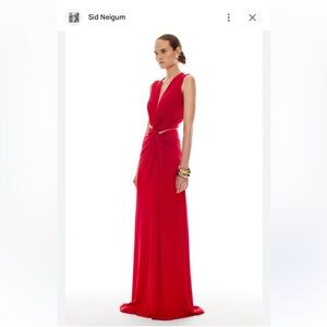 Twist-Detail Red Maxi Dress - Women